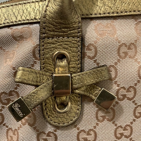 Authentic Gucci monogram top zip tote bag